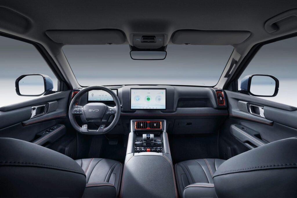 "BYD Shark 2025 hybrid pickup truck launch image"